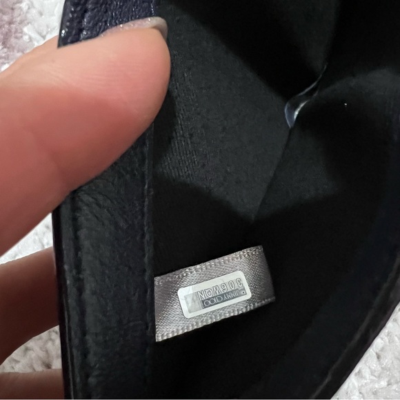 Jimmy Choo Cheri Cosmos Leather CZ Jewel Card Holder Small Trifold Walle… - Picture 3 of 6